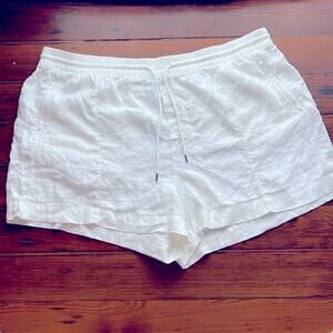 Athleta 100% linen elastic waist pull on plus size shorts sz 26